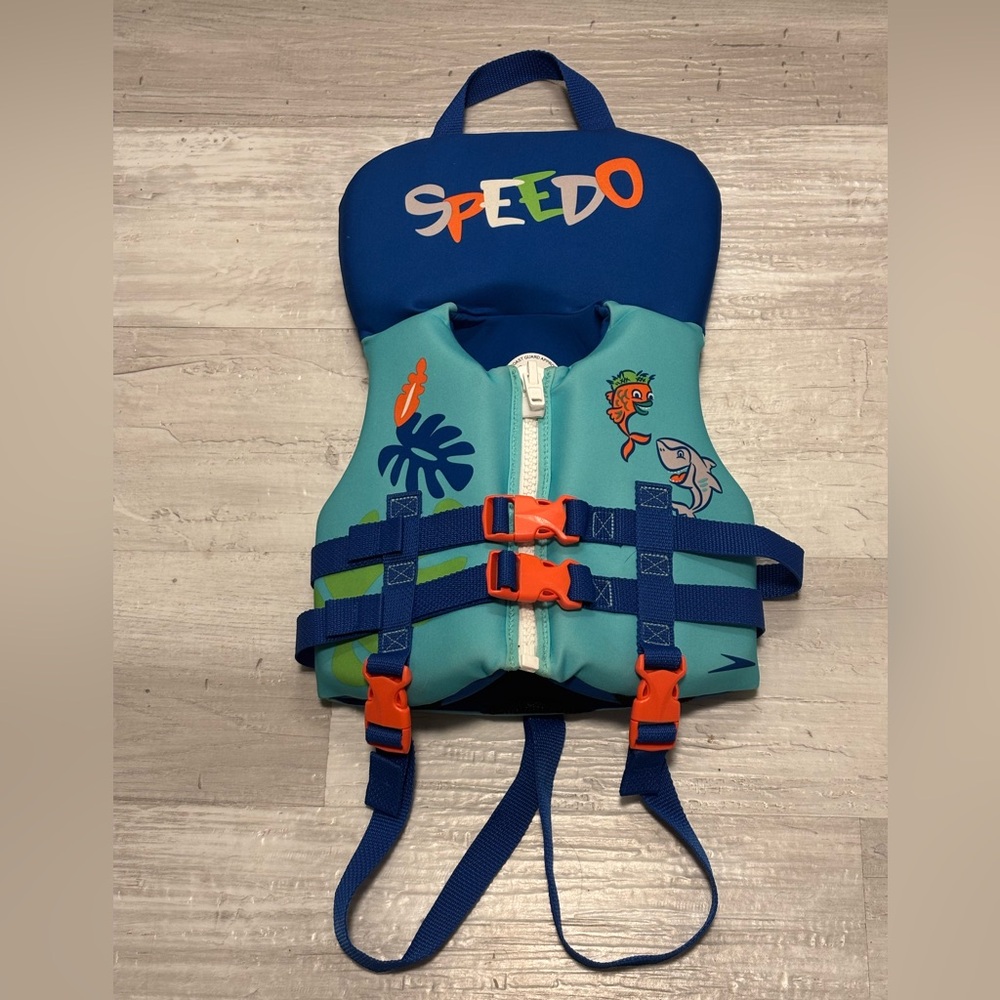 Speedo Swim Jacket Vest Blue & Orange Infant up to 29 lbs